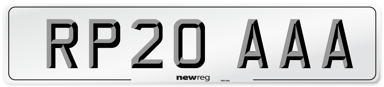 RP20 AAA Number Plate from New Reg
